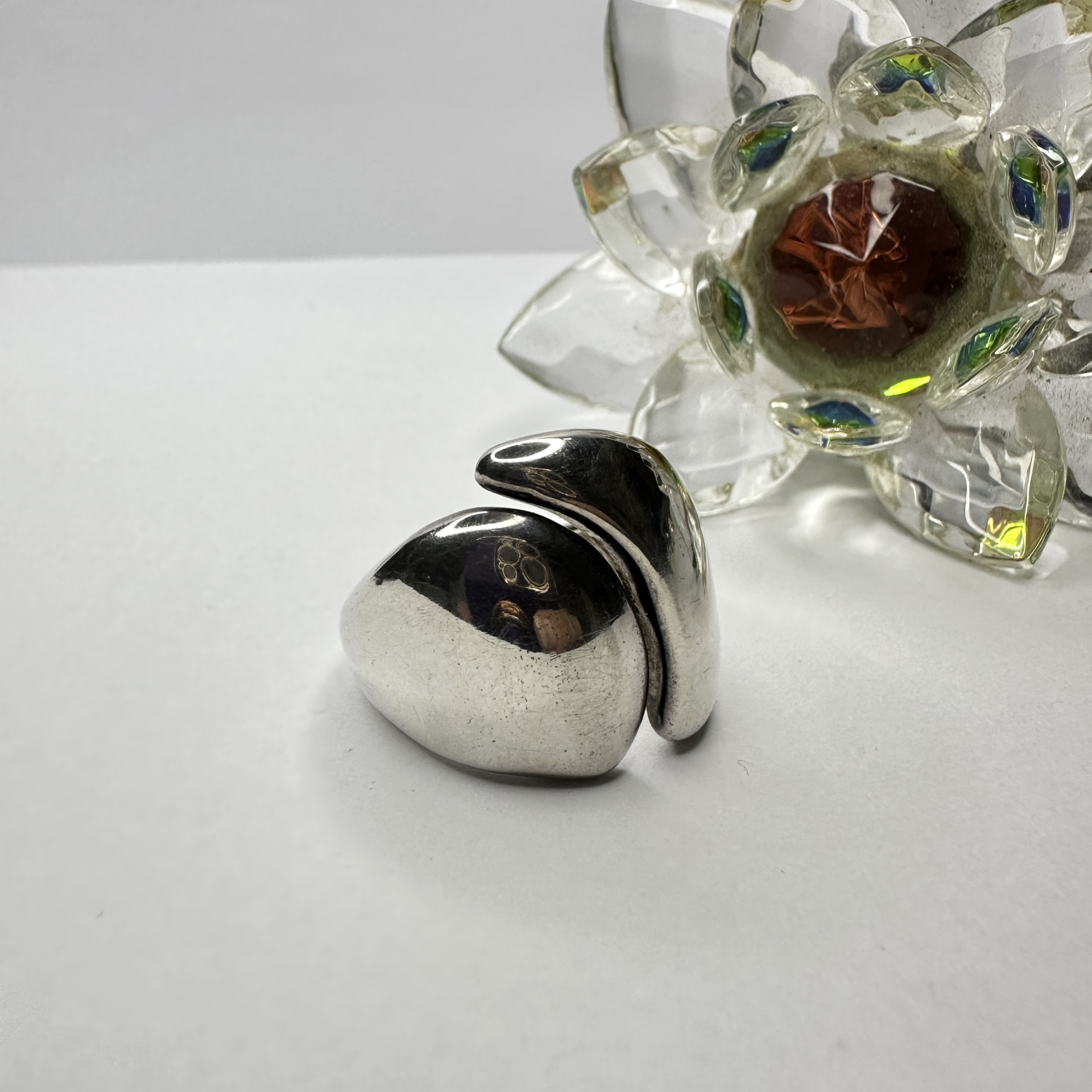Anillo Inflado Plata Mitades
