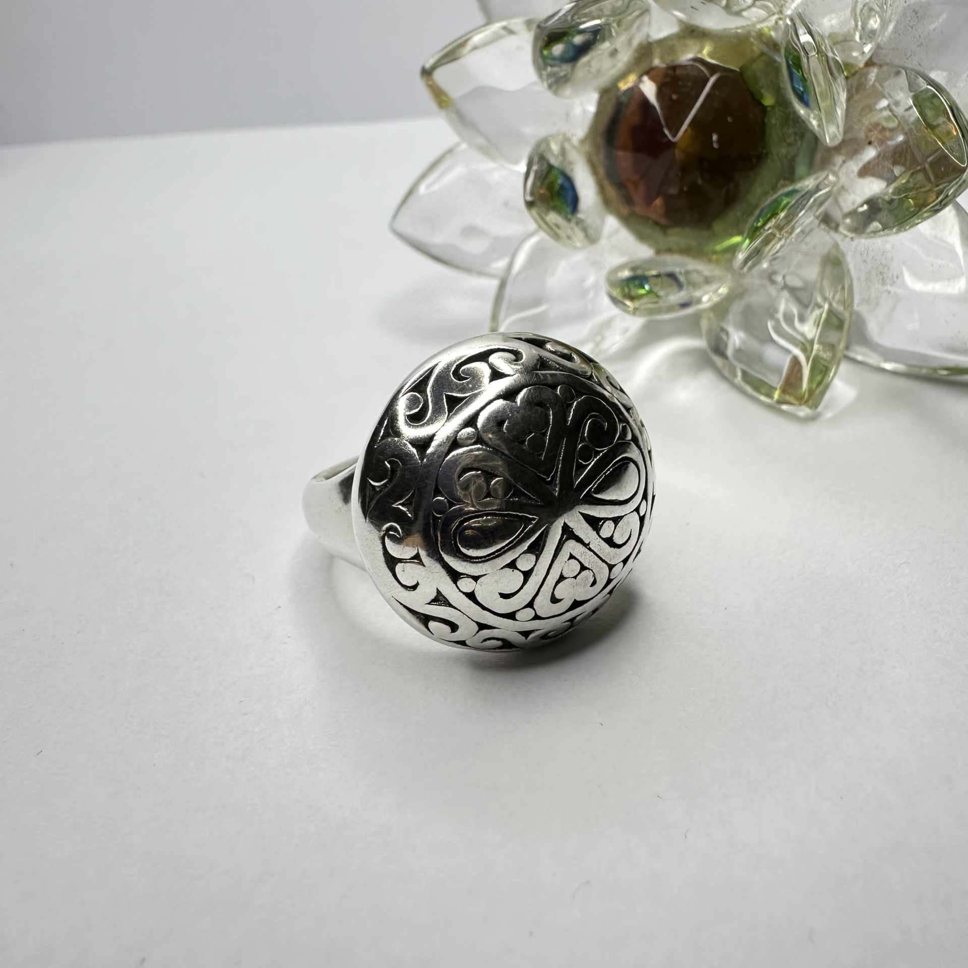 Anillo Inflado Plata Grabado
